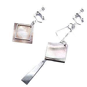 Cutting asymmetric metal shell earrings