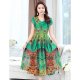 Mature women plus size chiffon dress, printing