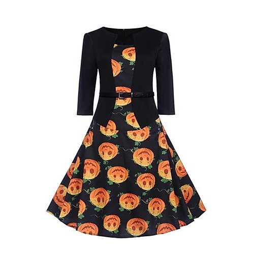 Woman stylish and elegant tight-fitting dress, fruit print