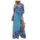 Holiday put women dress, print V-neck