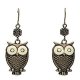Owl earrings retro-style antique bronze France 2 inches Gift