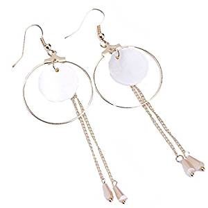Natural shell earrings dangling round
