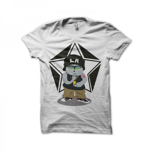 White rap cat T-shirt